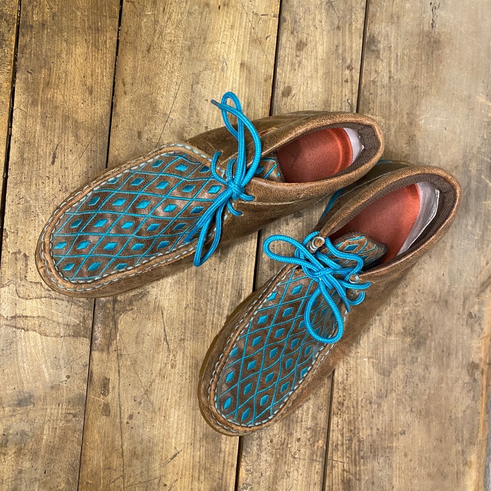 TWISTED X WOMEN'S TURQUOISE DIAMOND DRIVING MOCS - MOC TOE - Picture 3 of 4